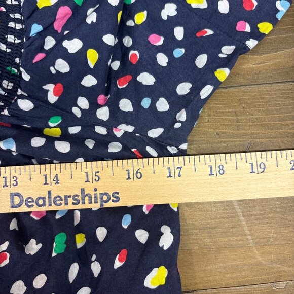 J. Crew Womens Off-The-Shoulder Smocked Top Size 2 Multicolor Dot Print - Picture 7 of 7